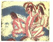 Ernst Ludwig Kirchner Tree bathers sitting on rocks china oil painting artist